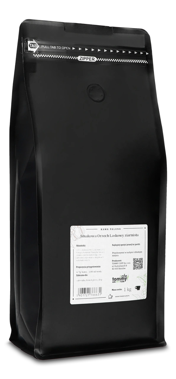 kawa ziarnista smakowa orzech laskowy tommy cafe kavotti