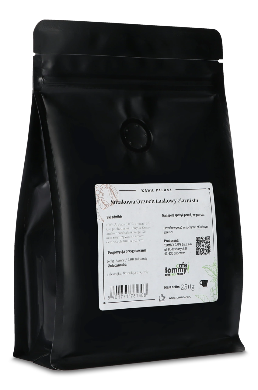 kawa ziarnista smakowa orzech laskowy tommy cafe kavotti
